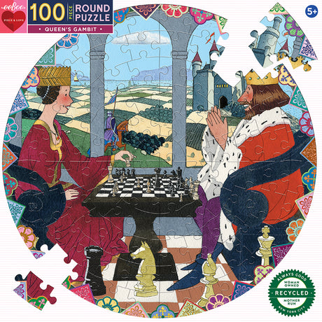 eeBoo - Rundt puslespil 100 brk - Queen's Gambit