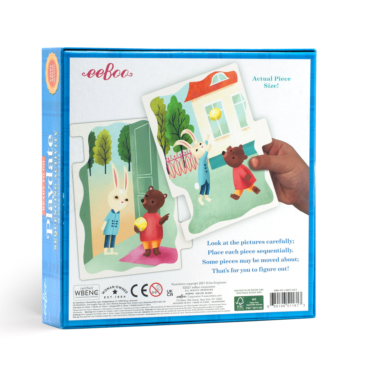 eeBoo - Jumbo puslespil 10 brk - Legeaftale