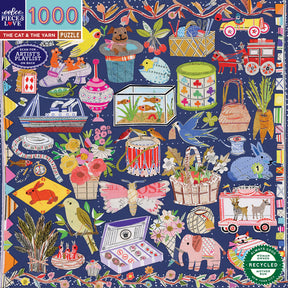 eeBoo - Puslespil 1000 brk - The Cat & The Yarn