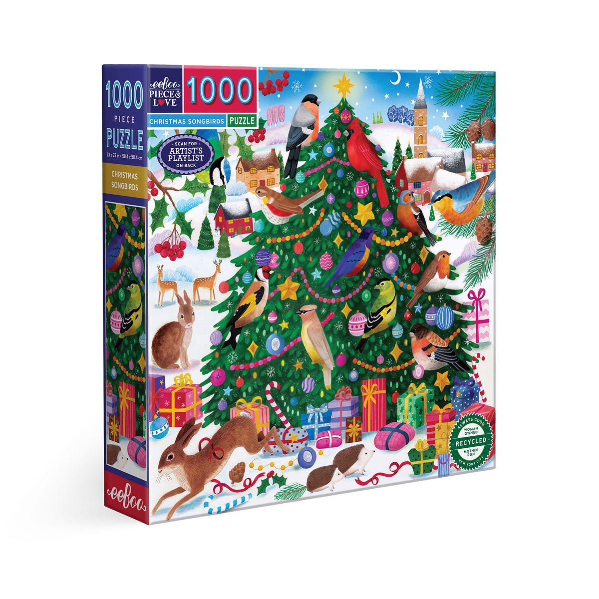 eeBoo - Puslespil 1000 brk - Christmas Songbirds