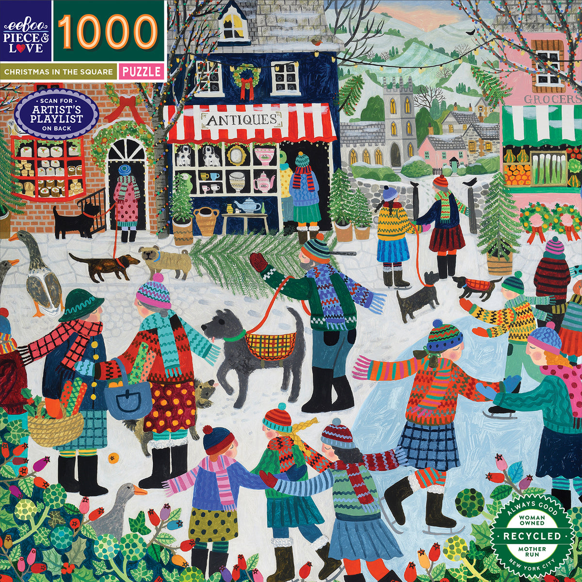 eeBoo - Puslespil 1000 brk - Christmas in the Square