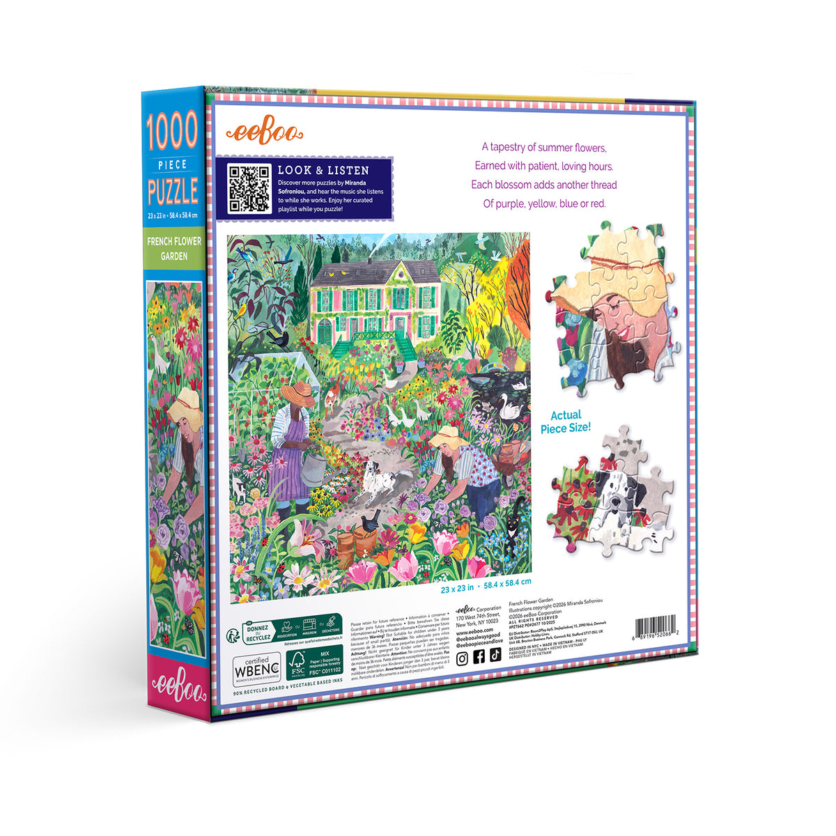 eeBoo - Puslespil 1000 brk - French Flower Garden