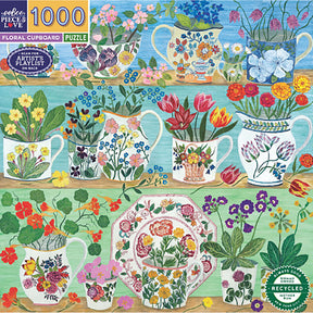 eeBoo - Puslespil 1000 brk - Floral Cupboard