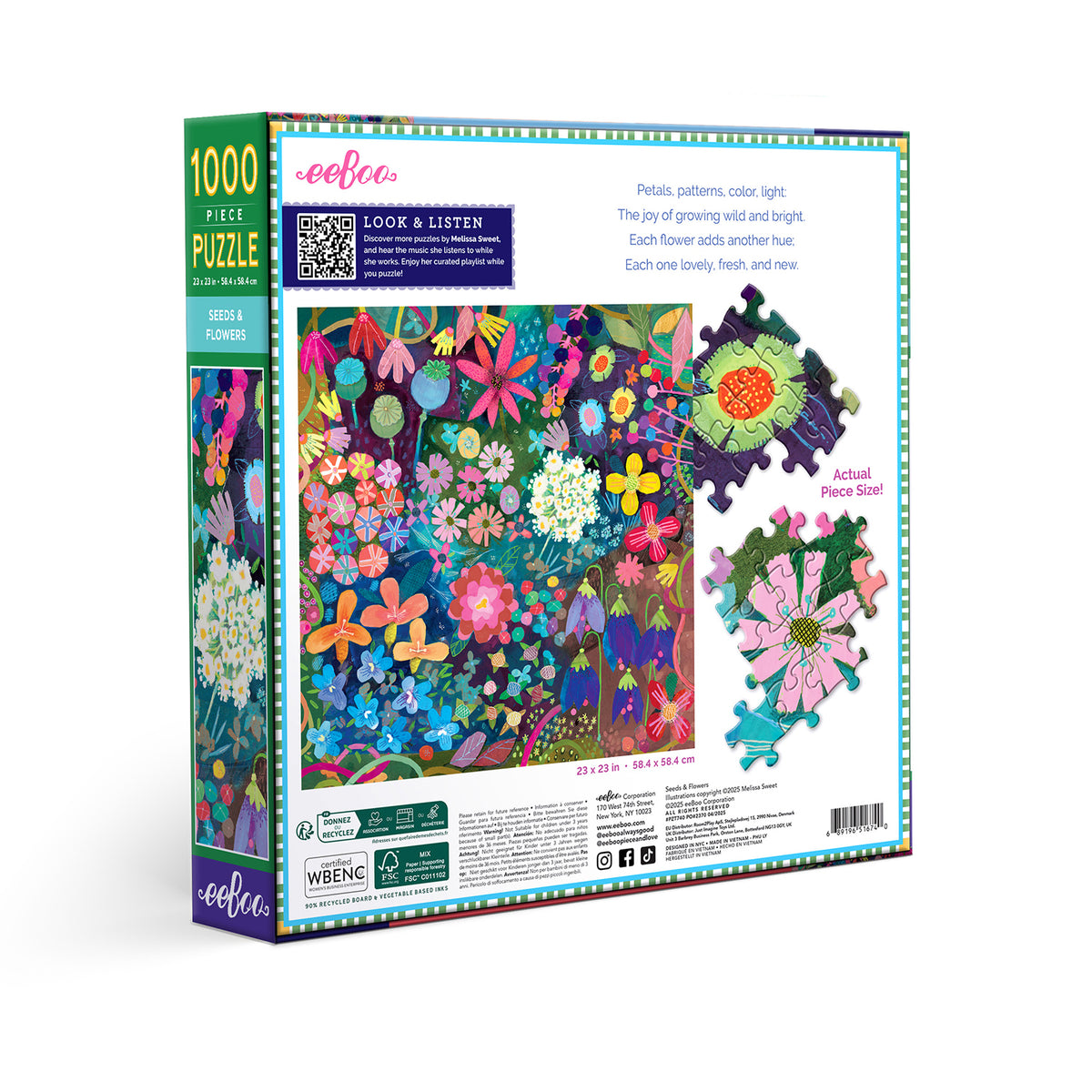 eeBoo - Puslespil 1000 brk - Seeds & Flowers