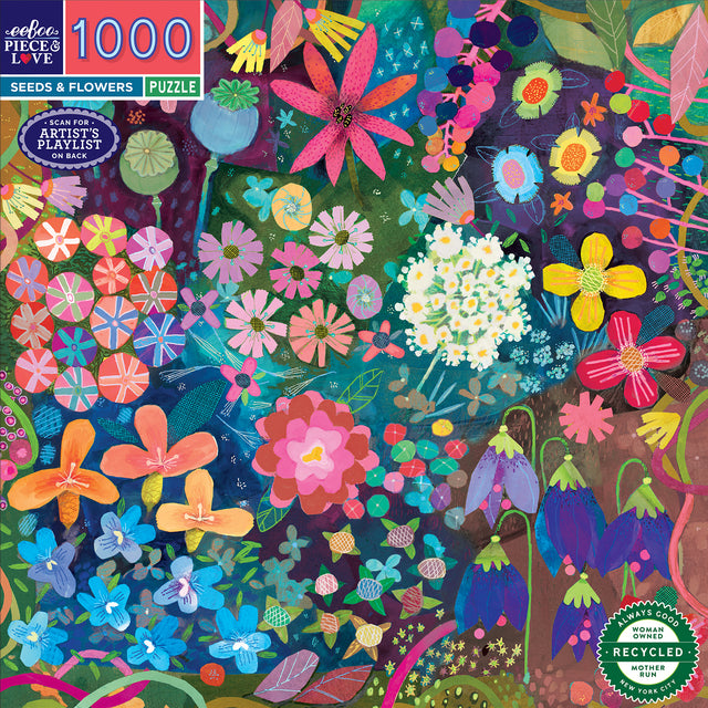 eeBoo - Puslespil 1000 brk - Seeds & Flowers