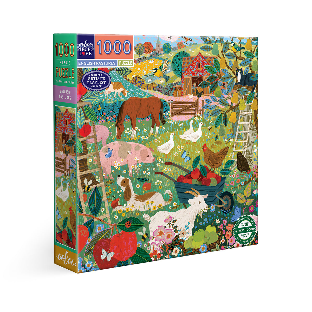eeBoo - Puslespil 1000 brk - English Pastures