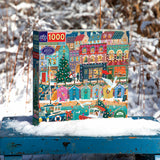 eeBoo - Puslespil 1000 brk - English Seaside Christmas