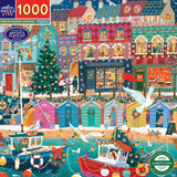 eeBoo - Puslespil 1000 brk - English Seaside Christmas