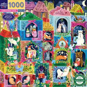 eeBoo - Puslespil 1000 brk - Christmas Cats