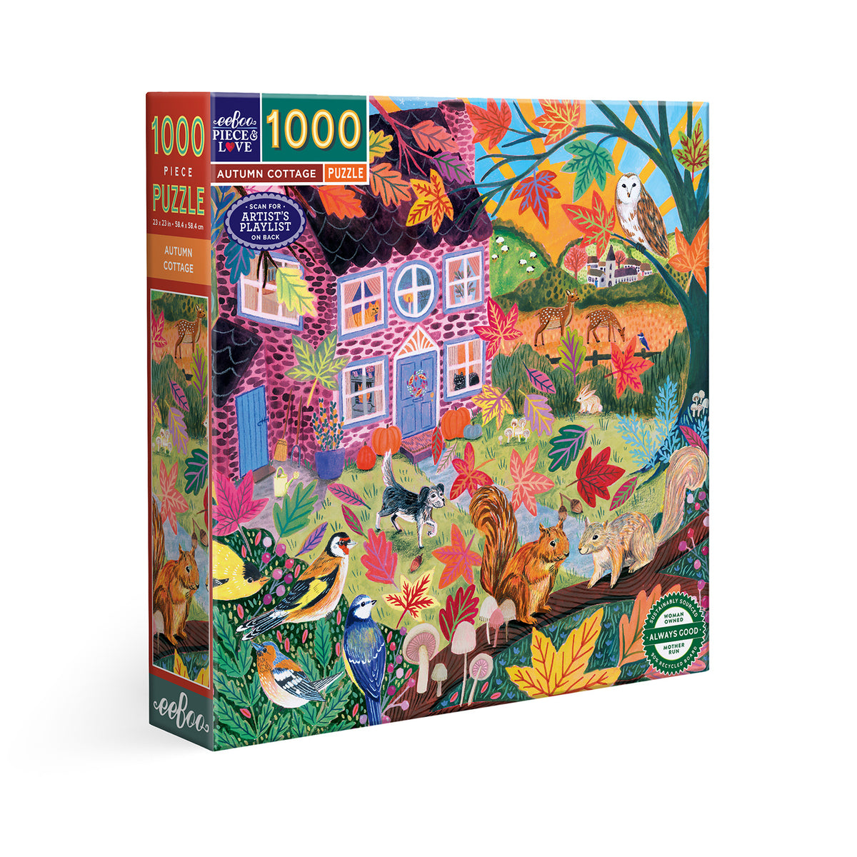 eeBoo - Puslespil 1000 brk - Autumn Cottage