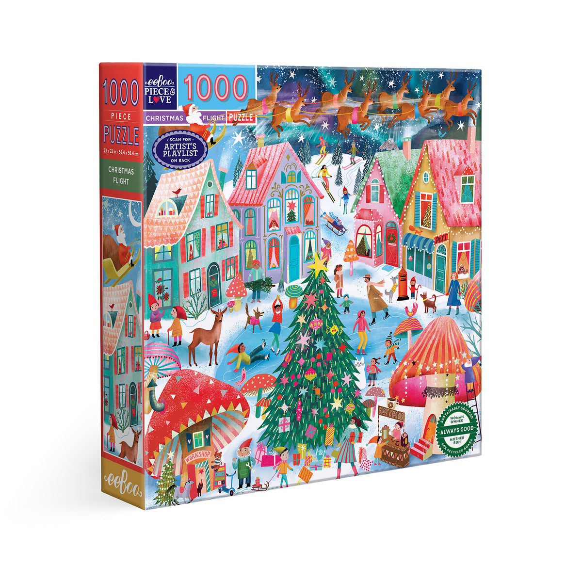 eeBoo - Puslespil 1000 brk - Christmas Flight