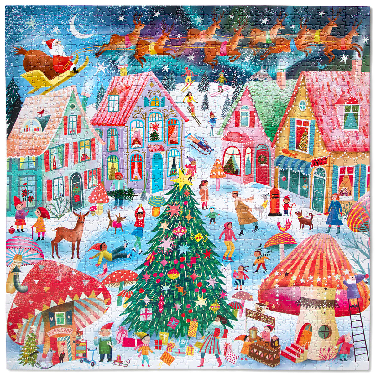 eeBoo - Puslespil 1000 brk - Christmas Flight