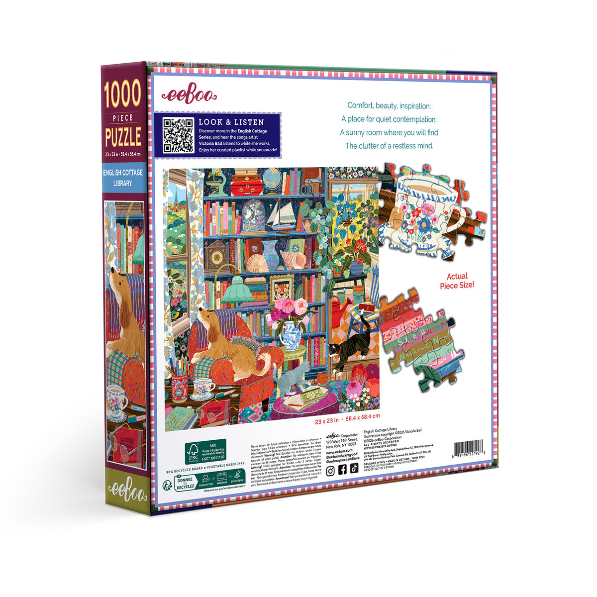 eeBoo - Puslespil 1000 brk - English Cottage Library