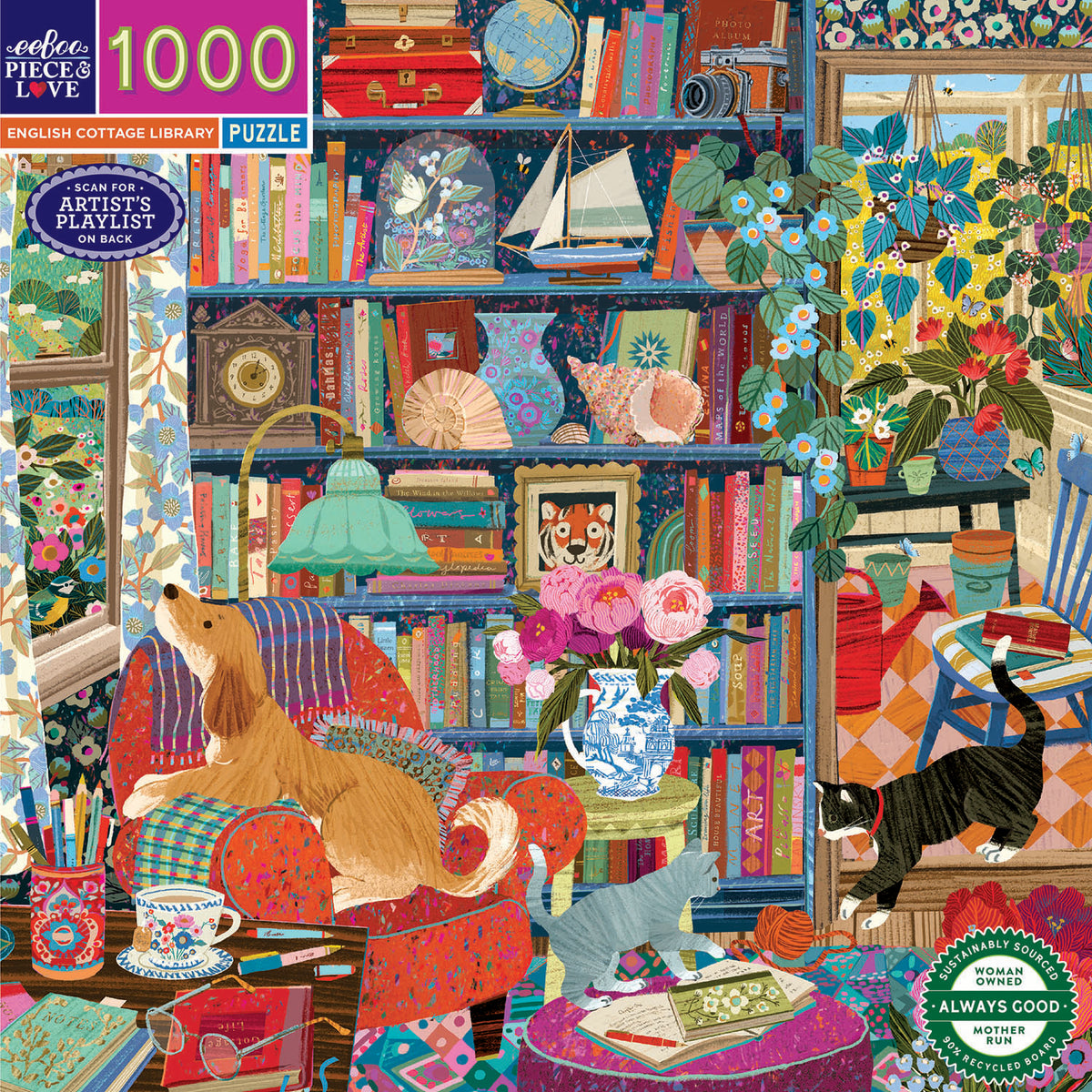 eeBoo - Puslespil 1000 brk - English Cottage Library