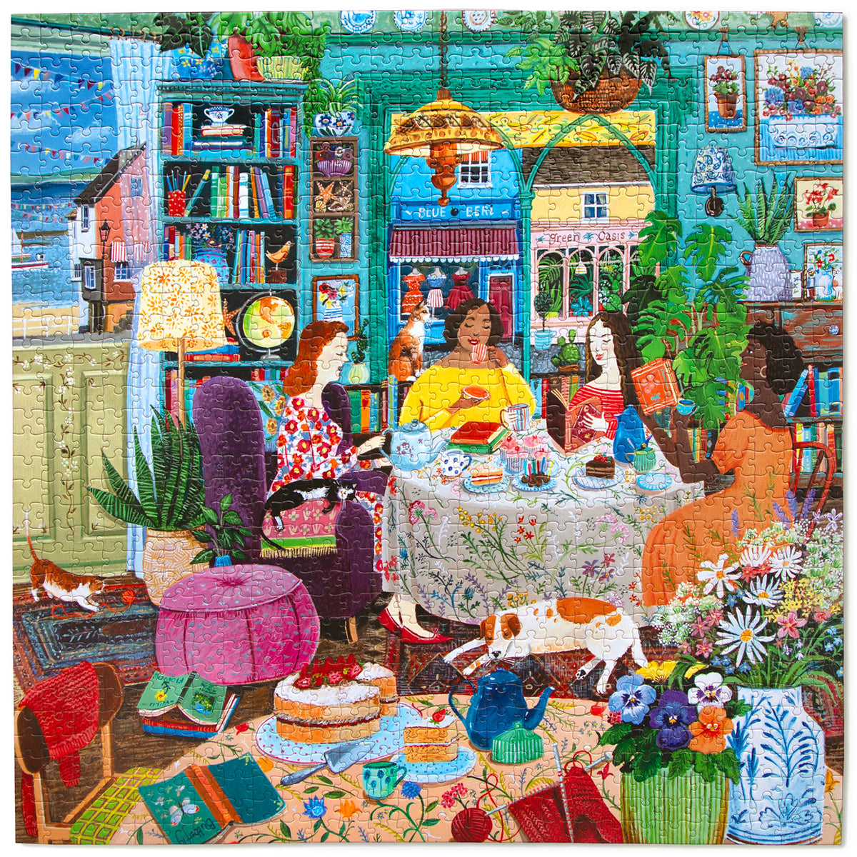 eeBoo - Puslespil 1000 brk - Books & Tea by the Sea