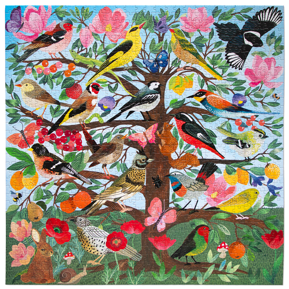 eeBoo - Puslespil 1000 brk - French Medieval Songbirds