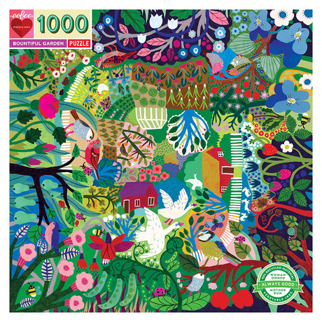 eeBoo - Puslespil 1000 brk - Den frodige have