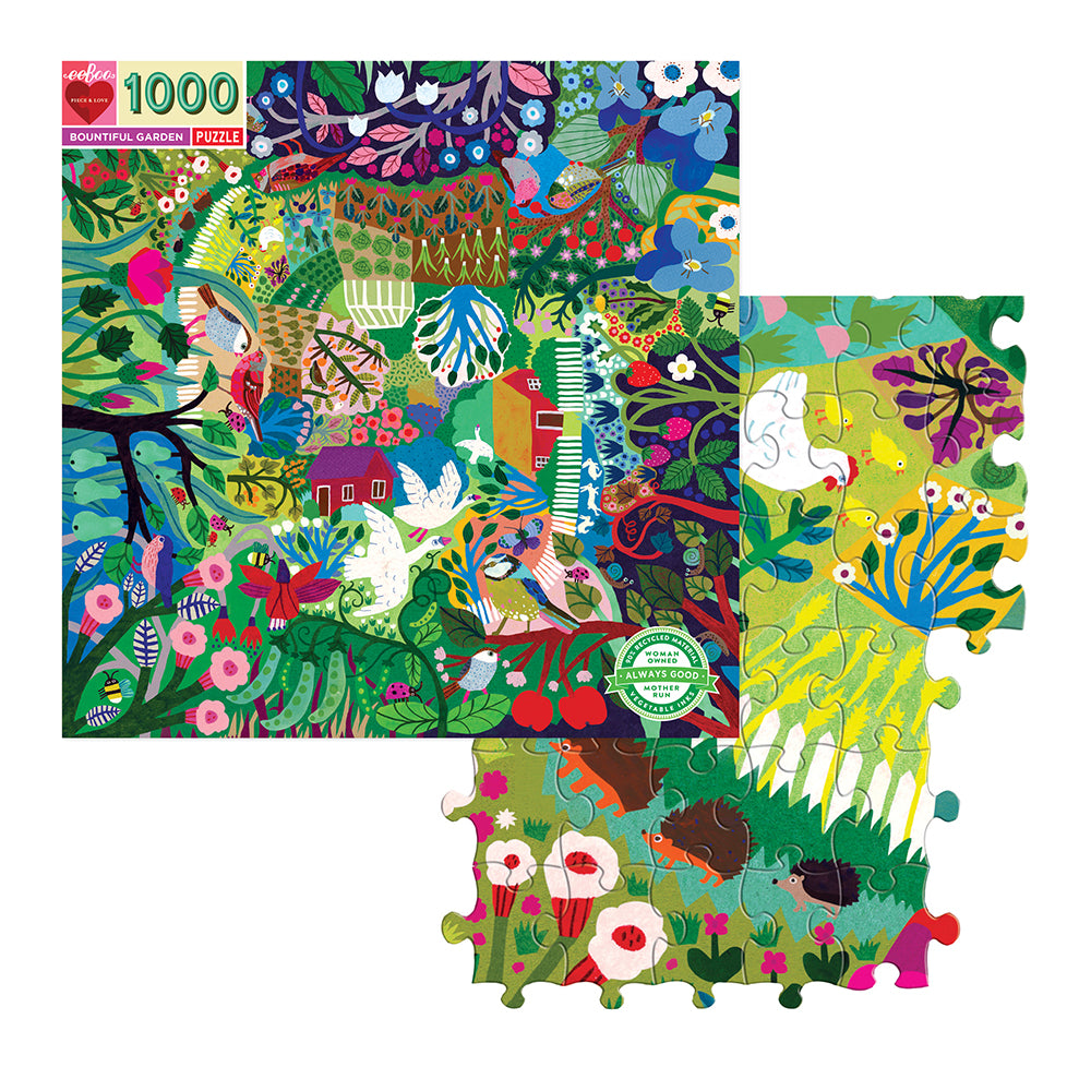 eeBoo - Puslespil 1000 brk - Den frodige have