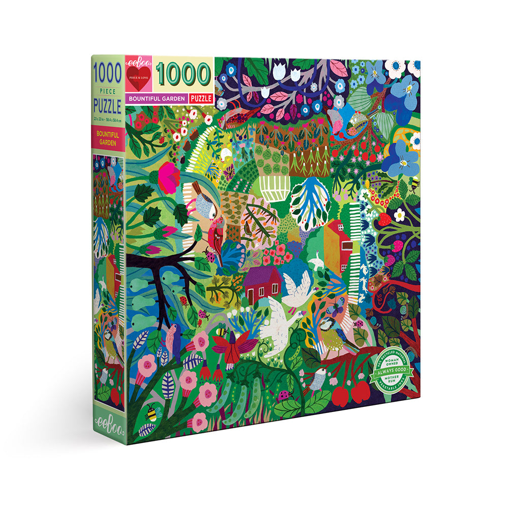 eeBoo - Puslespil 1000 brk - Den frodige have