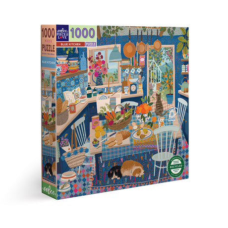 eeBoo - Puslespil 1000 brk - Blue Kitchen