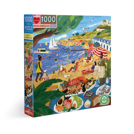 eeBoo - Puslespil 1000 brk - Beach Umbrellas