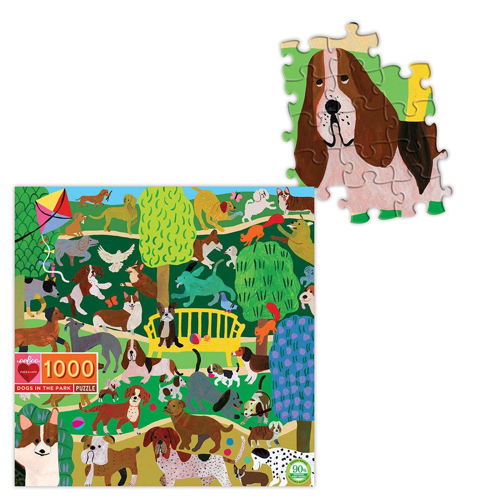 eeBoo - Puslespil 1000 brk - Hunde i parken