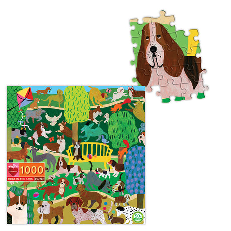 eeBoo - Puslespil 1000 brk - Hunde i parken