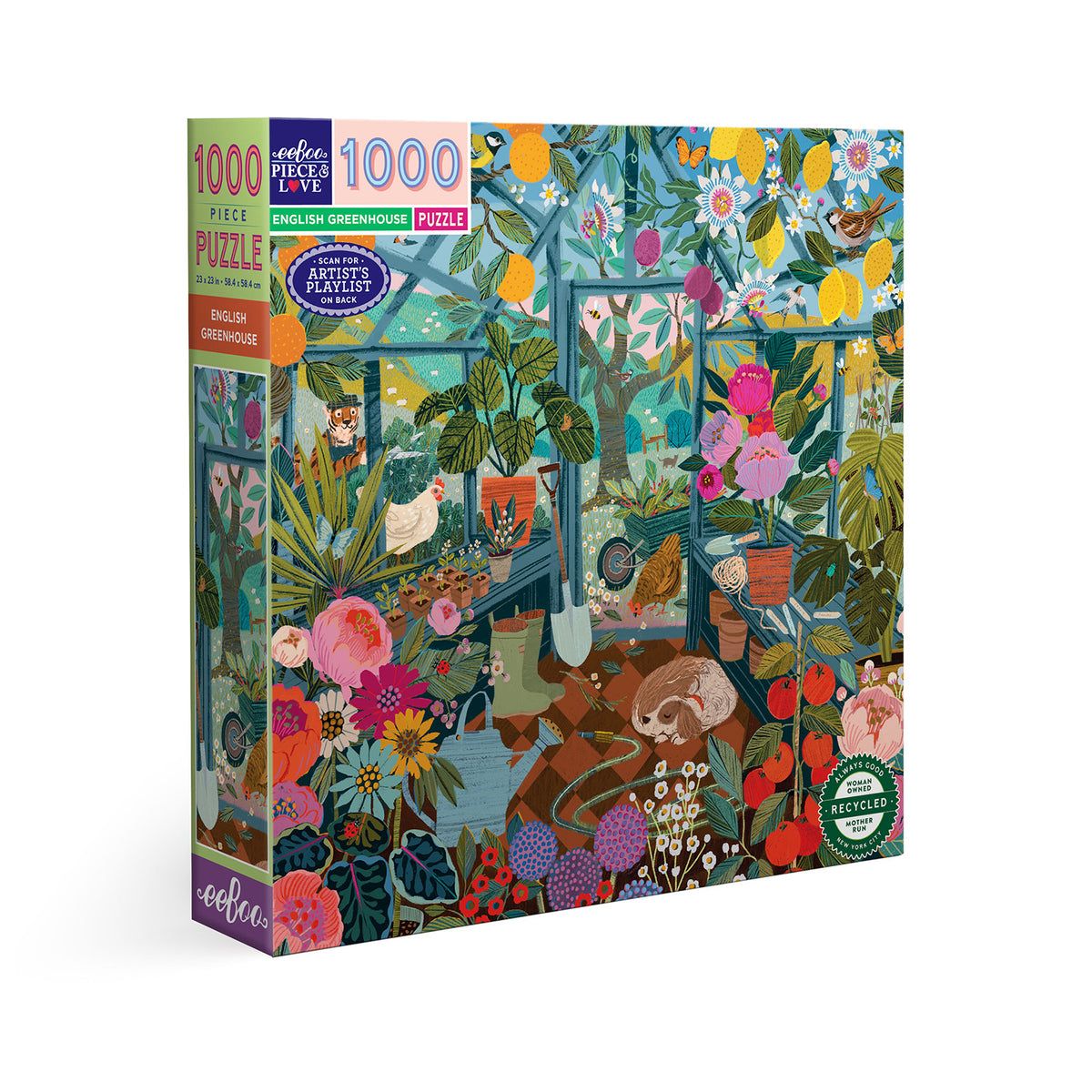 eeBoo - Puslespil 1000 brk - English Greenhouse
