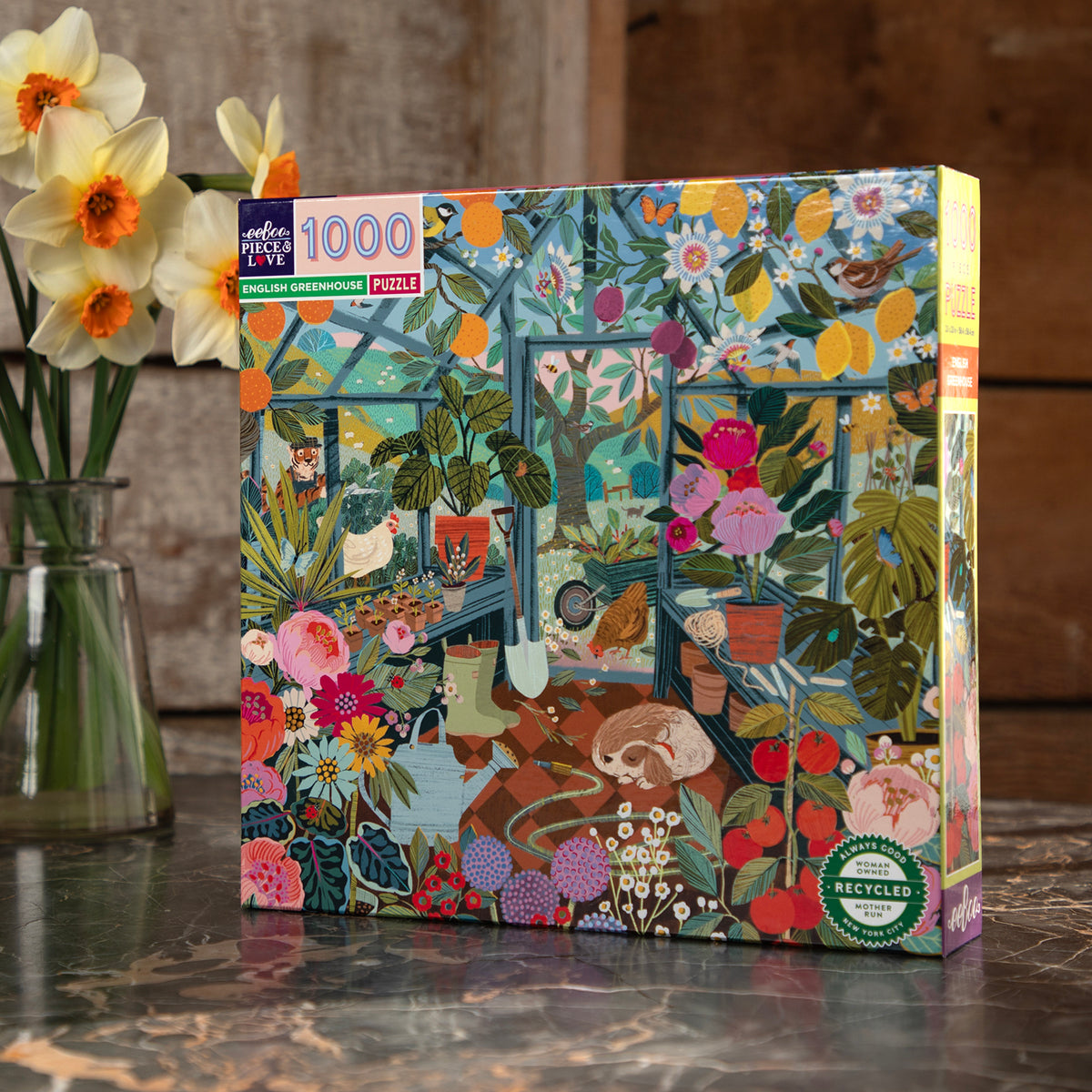 eeBoo - Puslespil 1000 brk - English Greenhouse