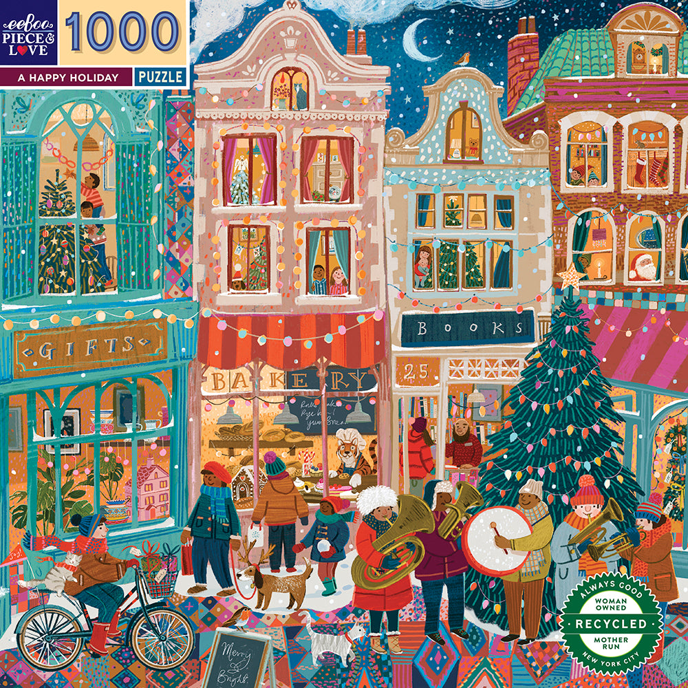 eeBoo - Puslespil 1000 brk - A Happy Holiday