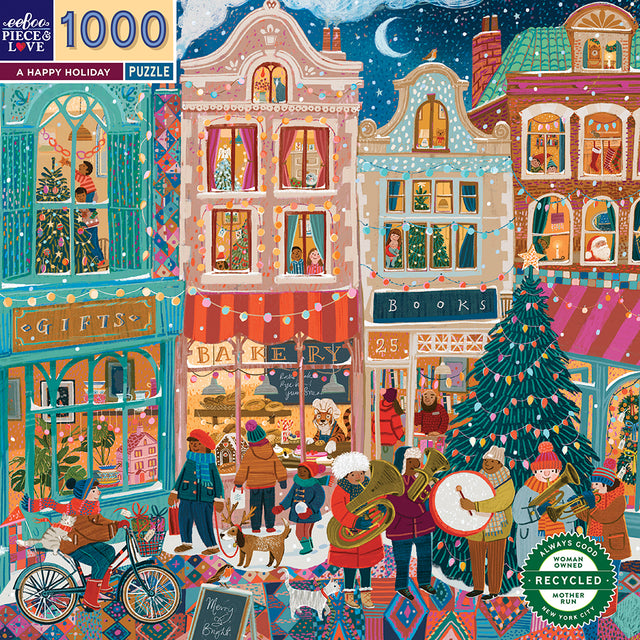 eeBoo - Puslespil 1000 brk - A Happy Holiday