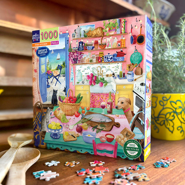 eeBoo - Puslespil 1000 brk - Pink kitchen