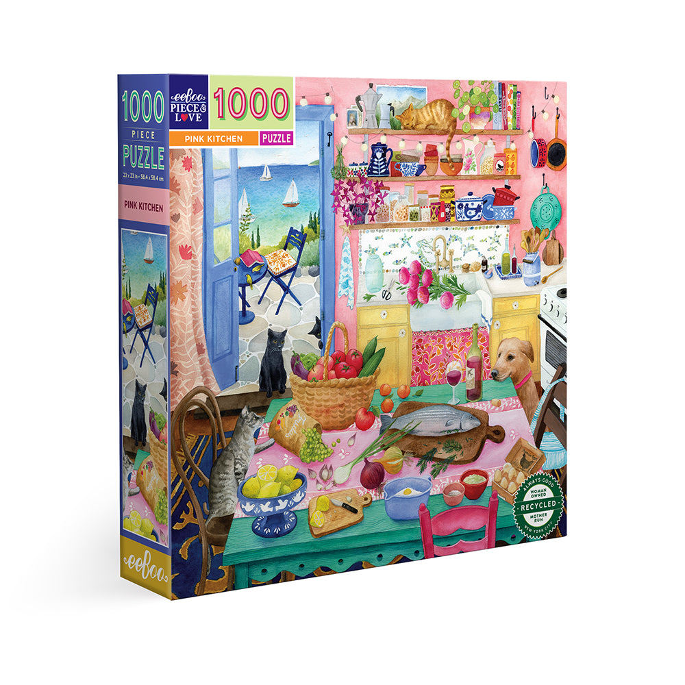 eeBoo - Puslespil 1000 brk - Pink kitchen