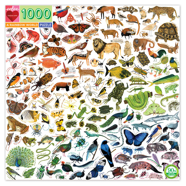 eeBoo - Puslespil 1000 brk - A Rainbow World