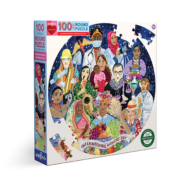 eeBoo - Rundt puslespile 100 brk - International Women's Day