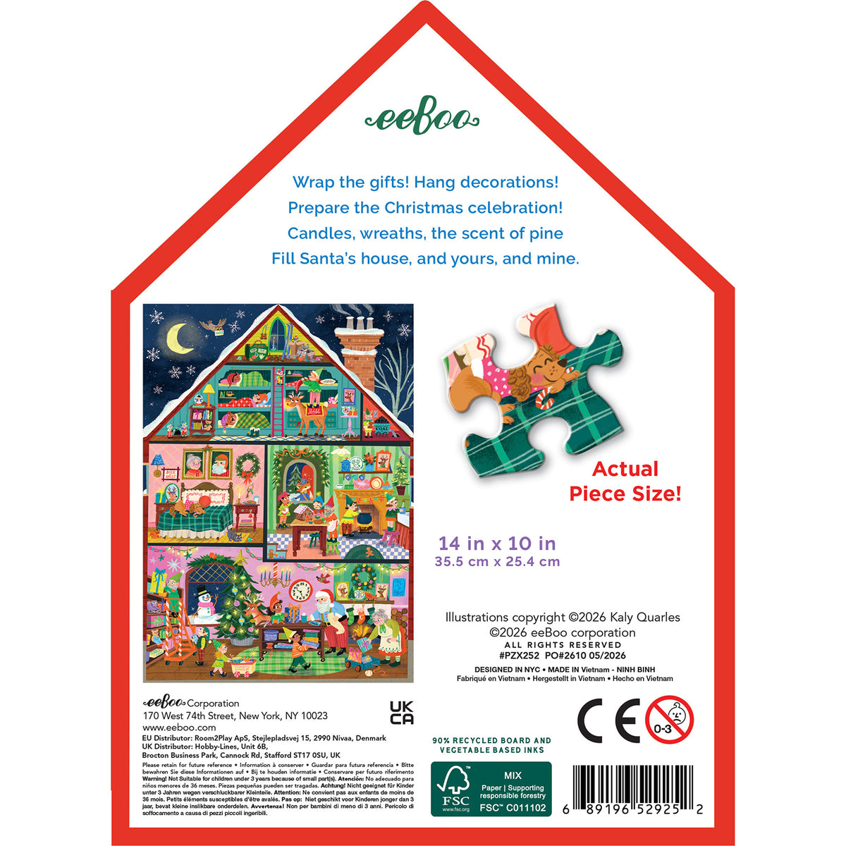 eeBoo - Puslespil 100 brk - Jul i Villa Vinter