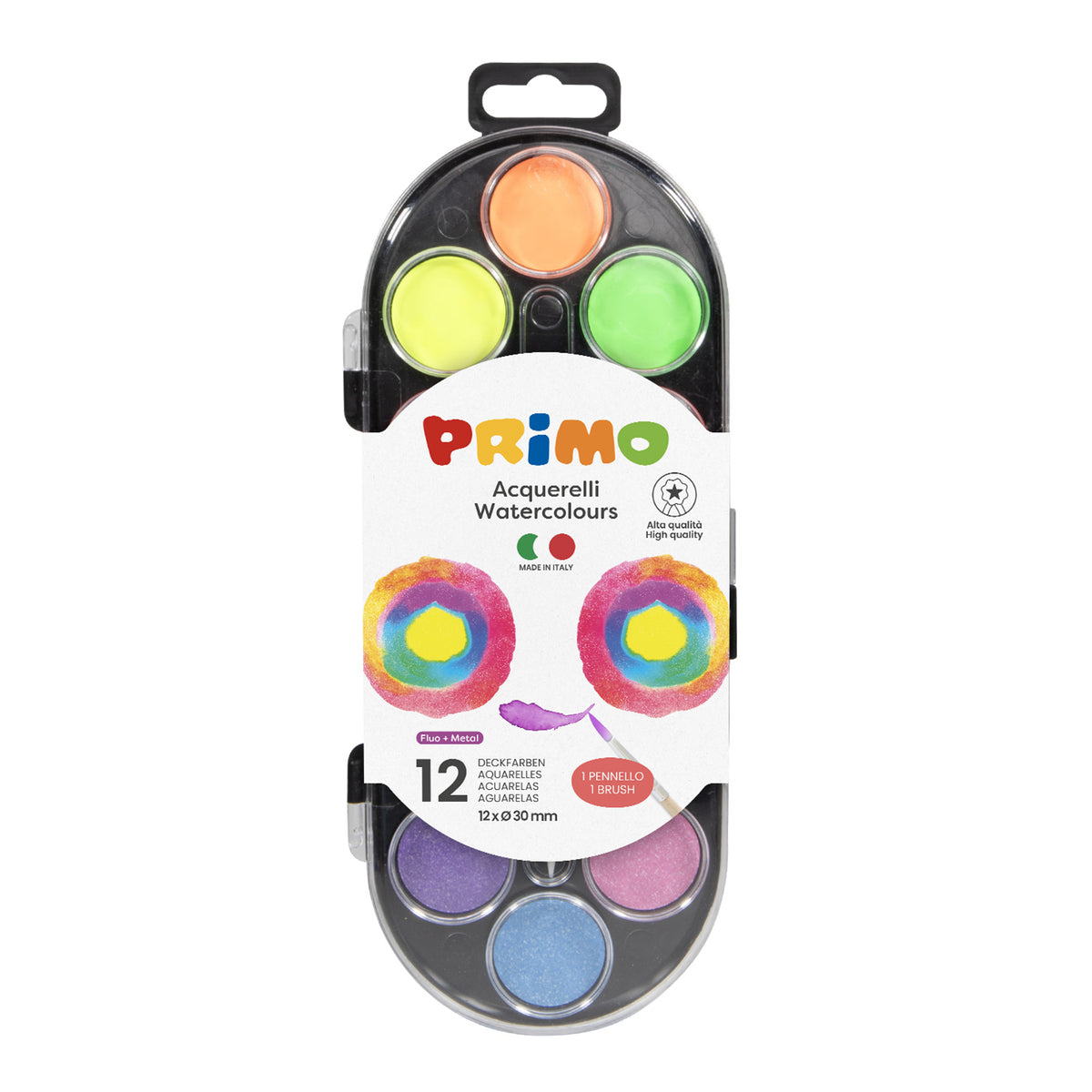 PRIMO - Vandfarve palette 12 farver - M Special