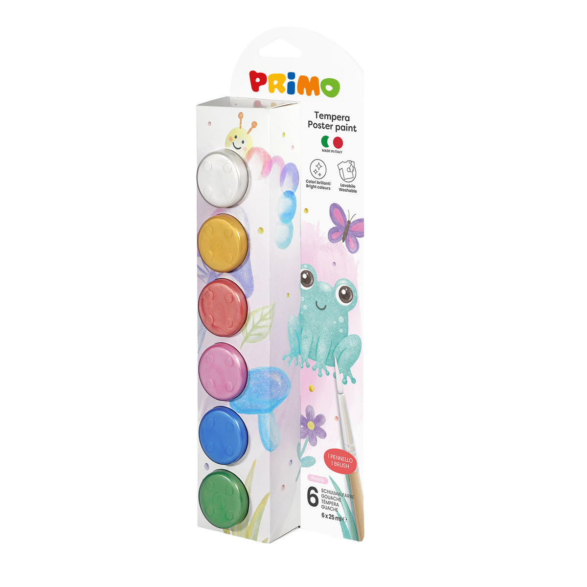 PRIMO - Plakatmaling 6 bøtter 25ml - Perlemor