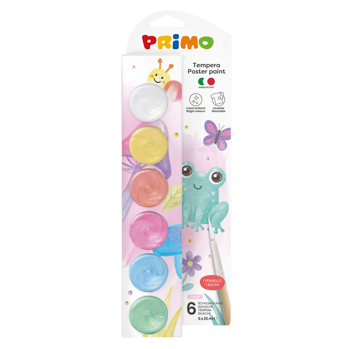 PRIMO - Plakatmaling 6 bøtter 25ml - Perlemor