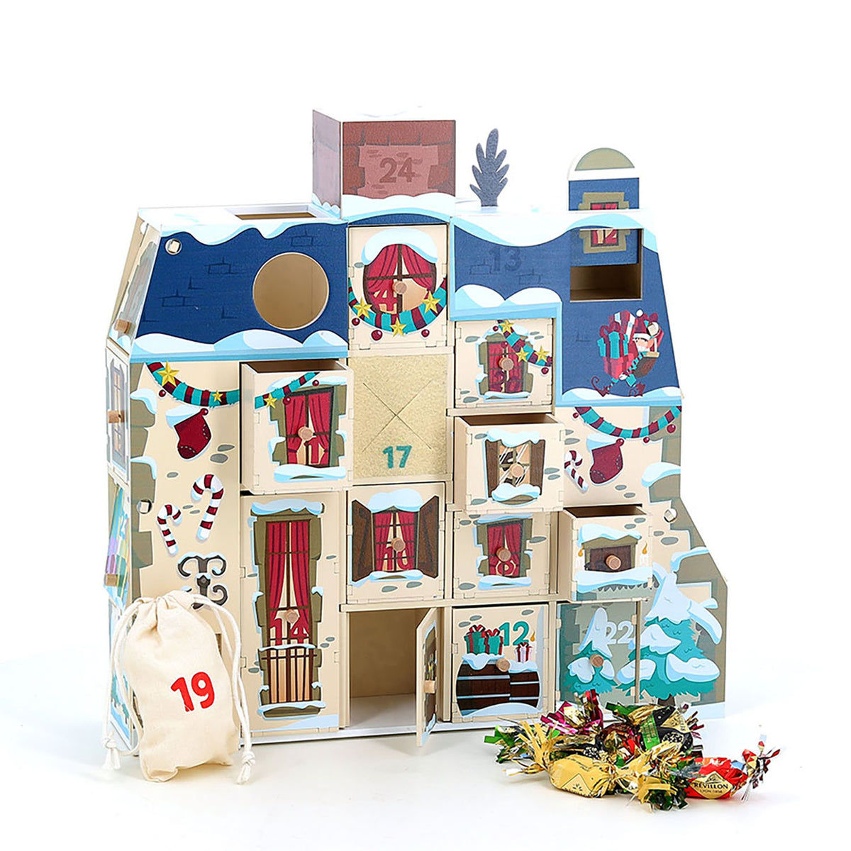 Vilac - Adventskalender - Adventshus med 24 rum