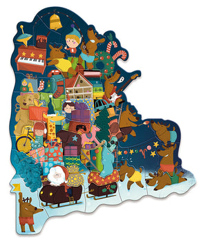 Vilac - Adventskalender - Adventstårn med magentisk puslespil 48 brk