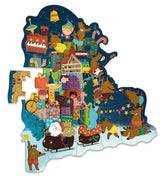 Vilac - Adventskalender - Adventstårn med magentisk puslespil 48 brk