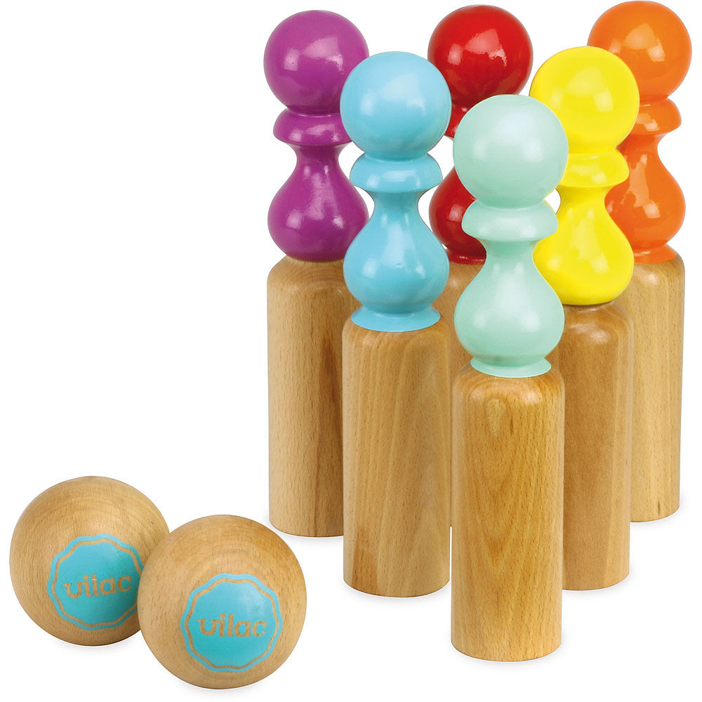 Vilac - Bowling med 6 kegler - Retro