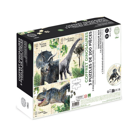 Vilac - Puslespil 3x200 brk - Dinosaurer fra Naturhistorisk Museum