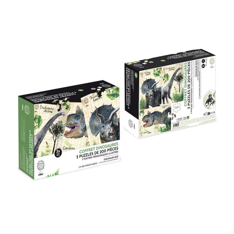 Vilac - Puslespil 3x200 brk - Dinosaurer fra Naturhistorisk Museum