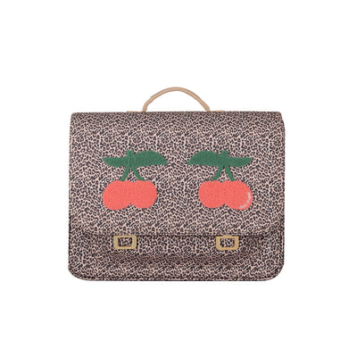 Jeune Premier skoletaske retro 16L - Leopard Cherry